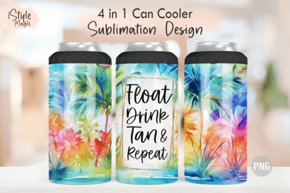 Download Float Drink Tan Repeat 4 in 1 Can Cooler - Can cool Collection
