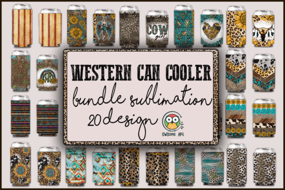 Download Western Can Cooler Bundle Sublimation - Can cool Collection