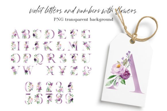 Download Alphabet, Violet Letters and Numbers. - Violet Collection
