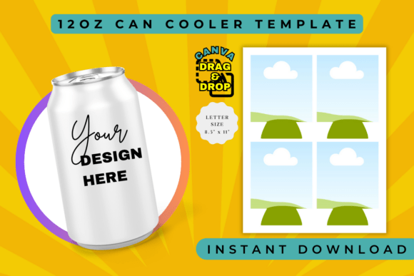 Download Canva 12oz Can Cooler Template - Can cool Collection