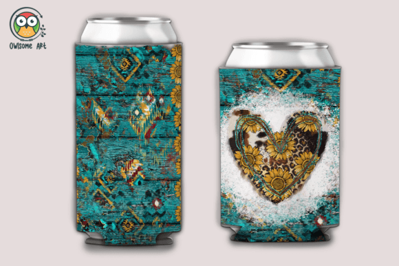 Download Heart Western Can Cooler Sublimation - Can cool Collection