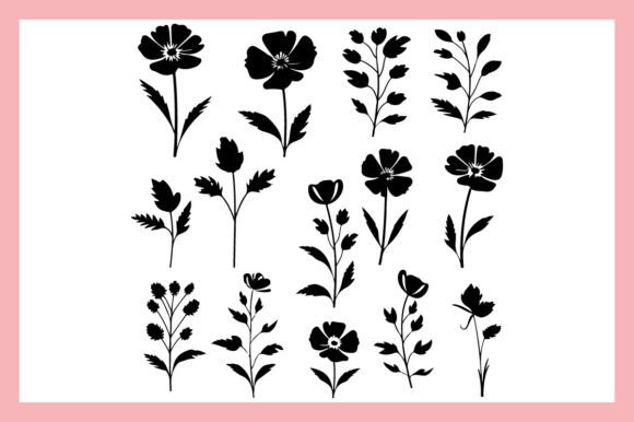 Download Violet Flower Black Silhouette 3 - Violet Collection