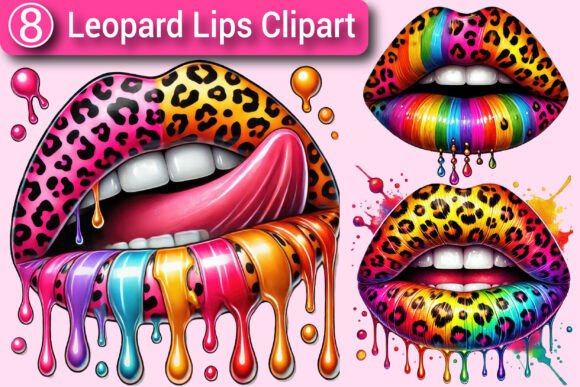 Download Leopard Lips Clipart Bundle PNG - Leopard lips Collection
