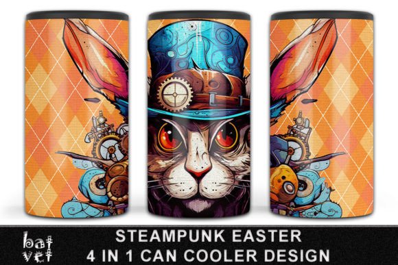 Download Steampunk Easter Can Cooler Design PNG - Can cool Collection