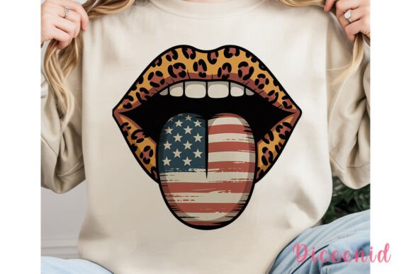 Download Leopard Lips American Flag Tongue PNG - Leopard lips Collection